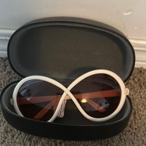 Tom Ford White Oversized Sunglasses